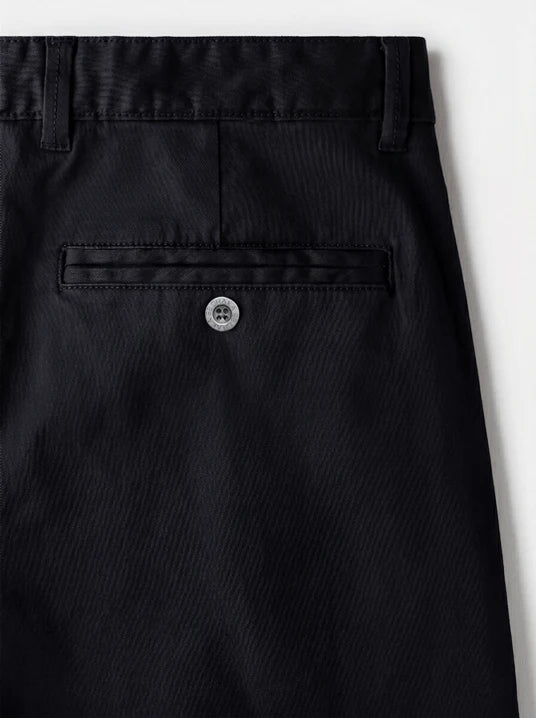 Black Twill Cotton Chinos - Relaxed Fit
