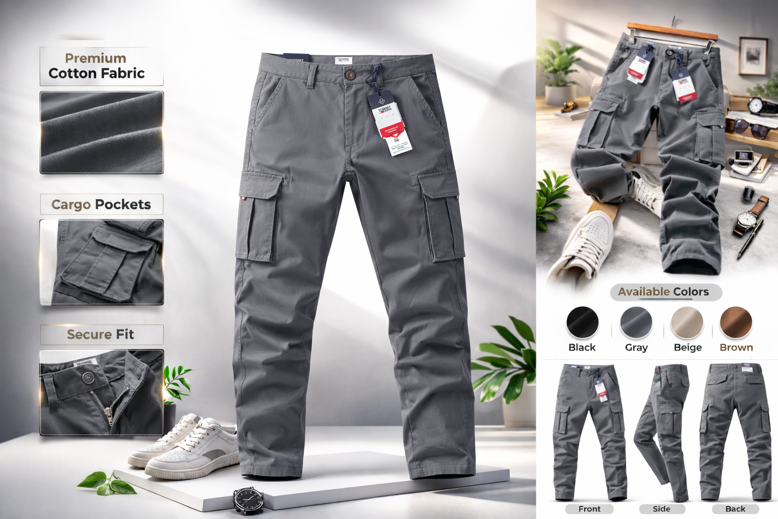 Tommy Jeans Twill Cargo Pant – Ash