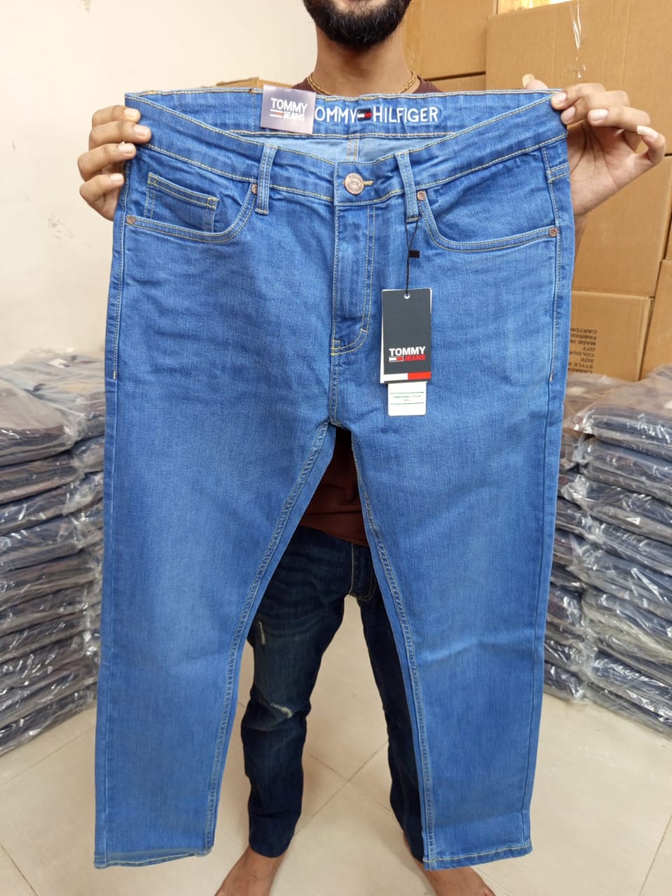 Tommy Hilfiger Men’s Regular Fit Jeans – Light Blue Wash